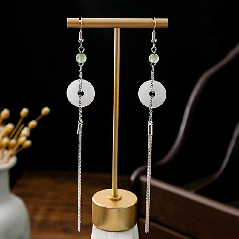 New Chinese vintage long tassel dangle earrings fashion designer earrings for women luxury jewelry Hanfu accessories elegant earring gifts free shippi
