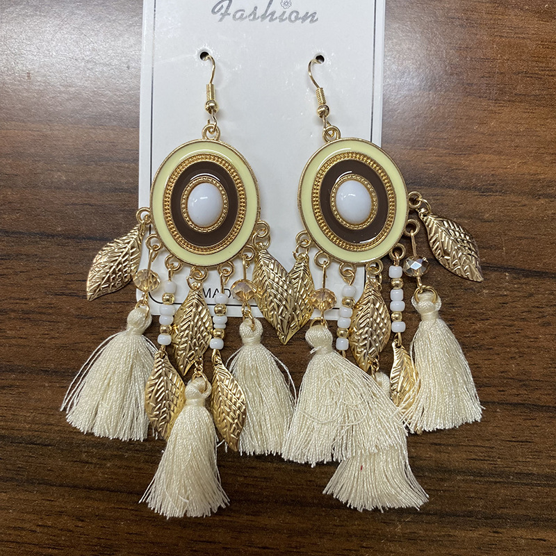 Chinese style ethnic tassel dangle earrings Bohemian long fringe designer earrings for women handmade multicolor earring gifts for ladies free shippin