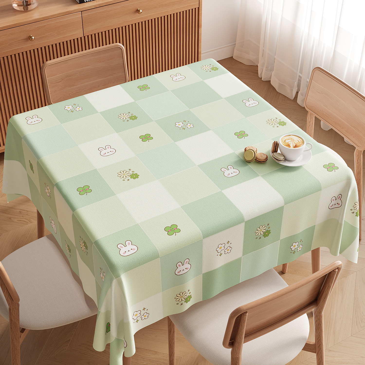 YL-38919 Custom Square Tablecloth Waterproof, Oil-proof, Heat-resistant, and Maintenance-free (No-wash) PVC Tablecloth for Dining or Coffee Tables - view 4