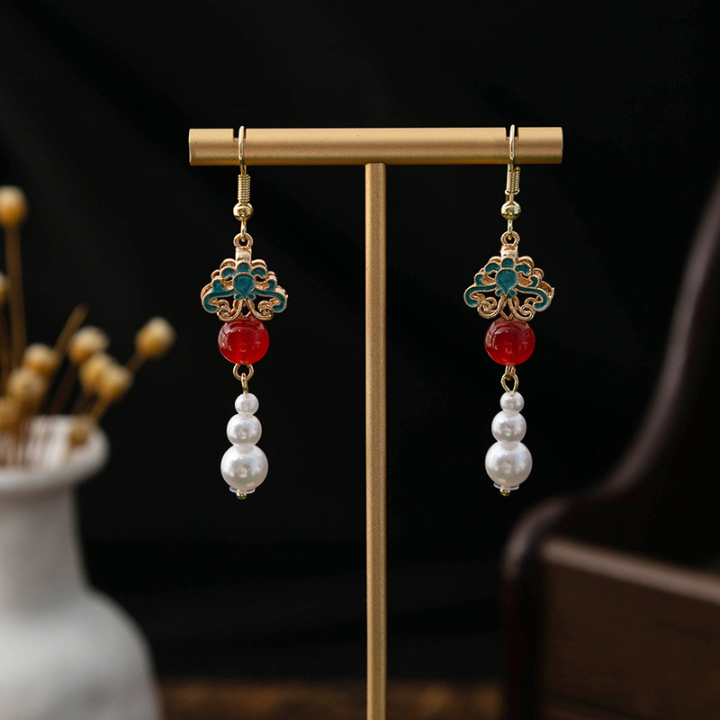 Designer earrings for women new Chinese vintage long tassel dangle earrings fashion classic multicolor luxury earrings minimalist earring gifts free s