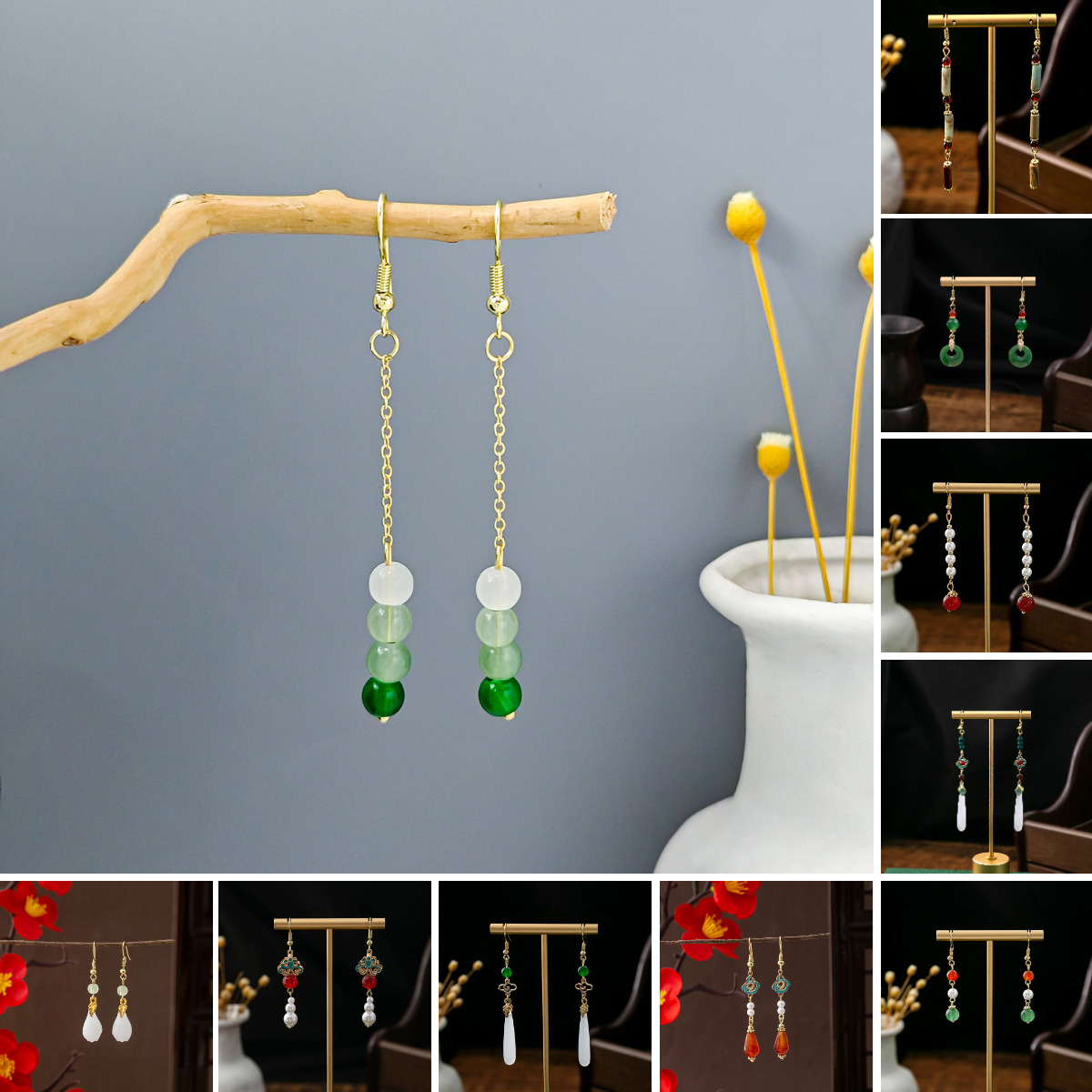 Designer earrings for women new Chinese vintage long tassel dangle earrings fashion classic multicolor luxury earrings minimalist earring gifts free s