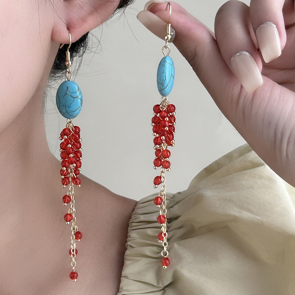 New Chinese vintage long tassel dangle earrings fashion designer earrings for women oriental style luxury jewelry elegant earring gifts free shipping