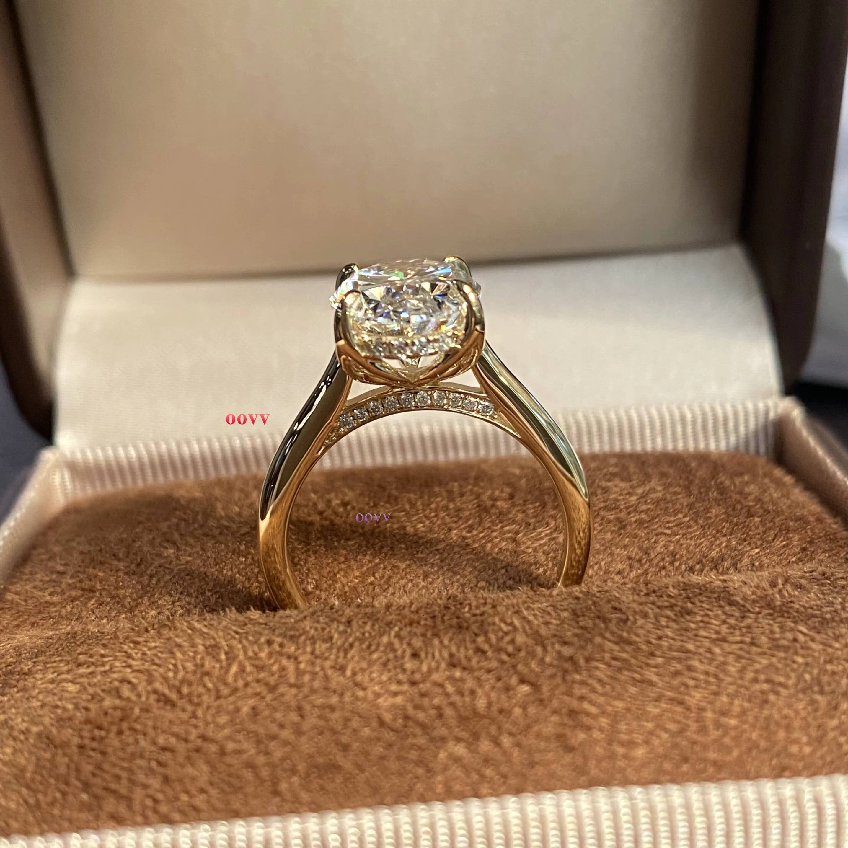 IGI Certified HPHT CVD VVS1 Lab Grown Oval Cut Diamond 5CT 4CT 14K 18K Solid Gold Jewelry Pigeon Egg Engagement Ring Women - view 7
