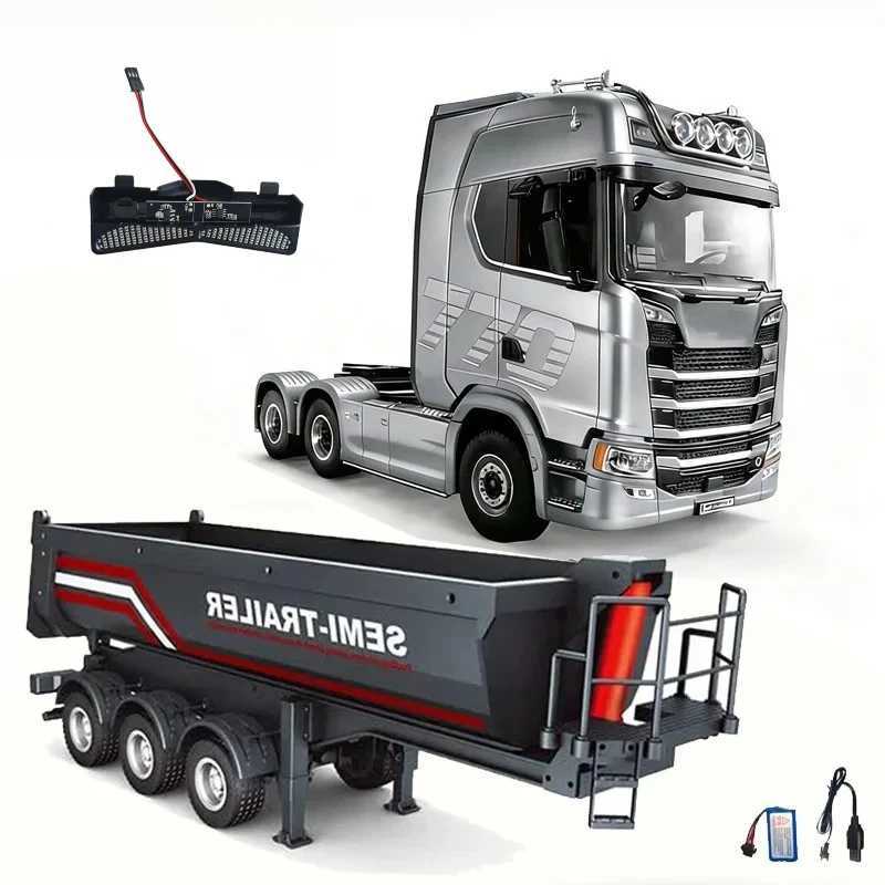 15011509 Model Huina with New Demon Eyes 770s RC Heavy-duty Truck Trailer Model Tractor High-end Toy Childrens Adult Gift C260710 - view 3