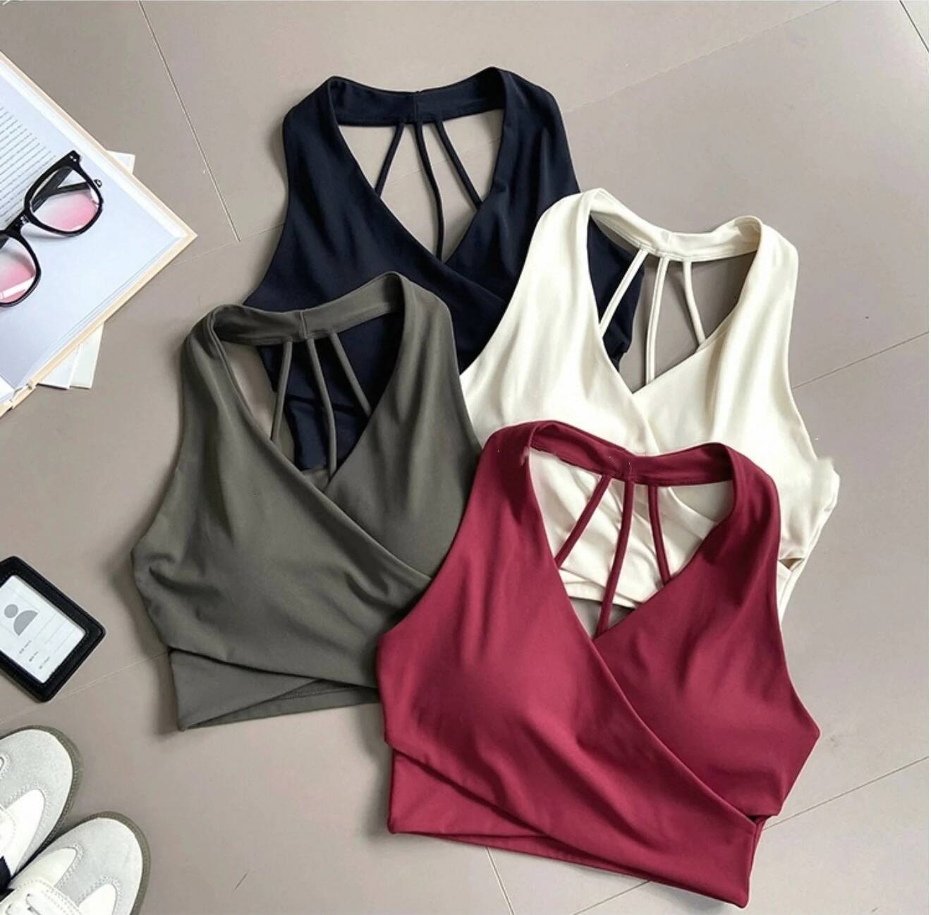 Women's Cross Sports Shock Resistant Gathered Sexy Gym Running Bra Summer Yoga Vest Outdoor Comfortable Fitness Wear 26Y0711 - view 3