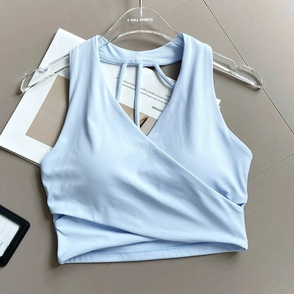 Women's Cross Sports Shock Resistant Gathered Sexy Gym Running Bra Summer Yoga Vest Outdoor Comfortable Fitness Wear 26Y0711 - view 6