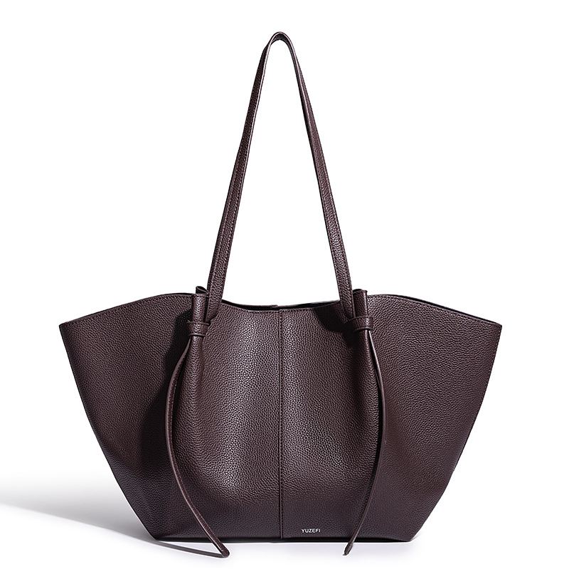 2026 New Wing Bag Litchi Leather Commuter Bag Large Capacity Tote Bag Premium Underarm Bag Single Shoulder Handbag - view 4