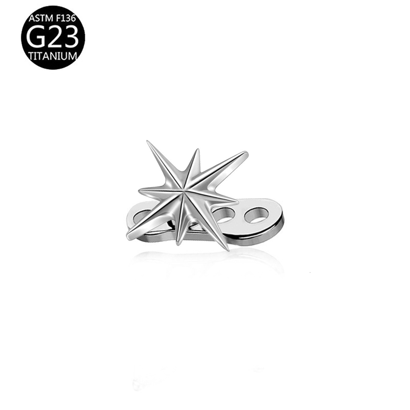 F136 Titanium Human Skin Implant Nail Butterfly Spider Moon Octagonal Star G23 Titanium Burial Nail Burial Nail