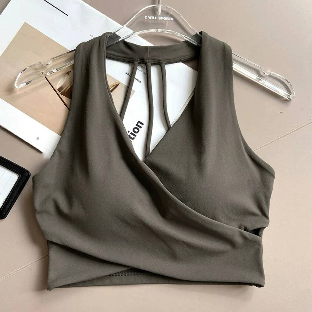 Women's Cross Sports Shock Resistant Gathered Sexy Gym Running Bra Summer Yoga Vest Outdoor Comfortable Fitness Wear 26Y0711 - view 7