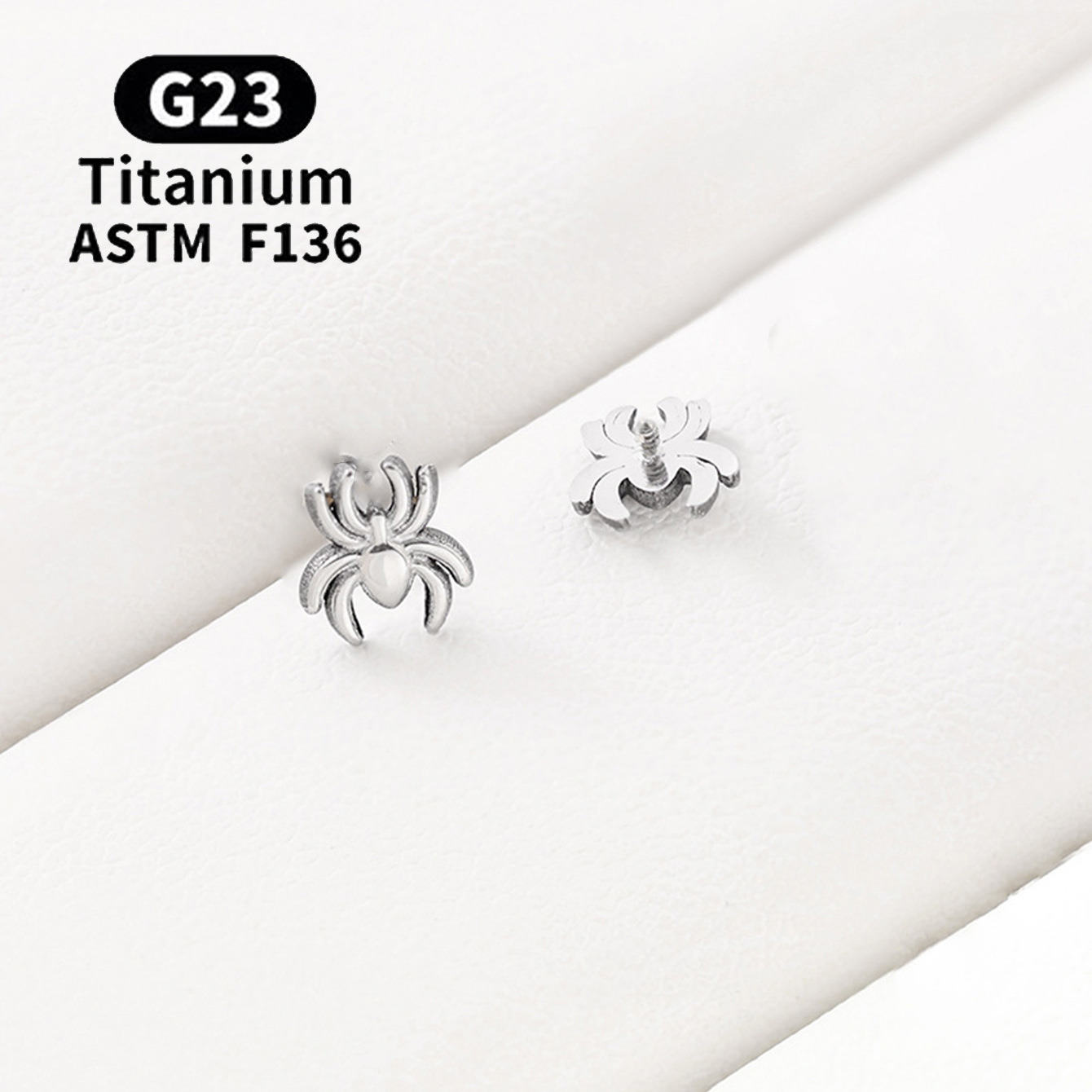 F136 Titanium Human Skin Implant Nail Butterfly Spider Moon Octagonal Star G23 Titanium Burial Nail Burial Nail