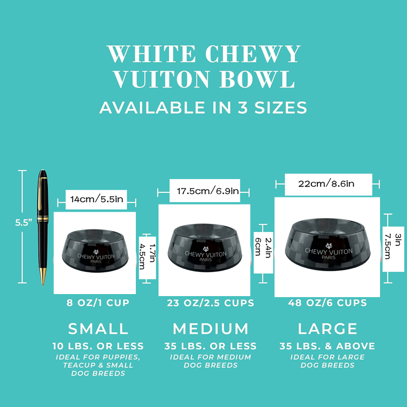 Designer Pet Bowl Luxury Chewy Vuiton Checkerboard Pet Bowl Mat set for Fur Babies Paw Babies Food Grade Melamine Dog Cat Bowl with Non Slip Base J36 - view 3