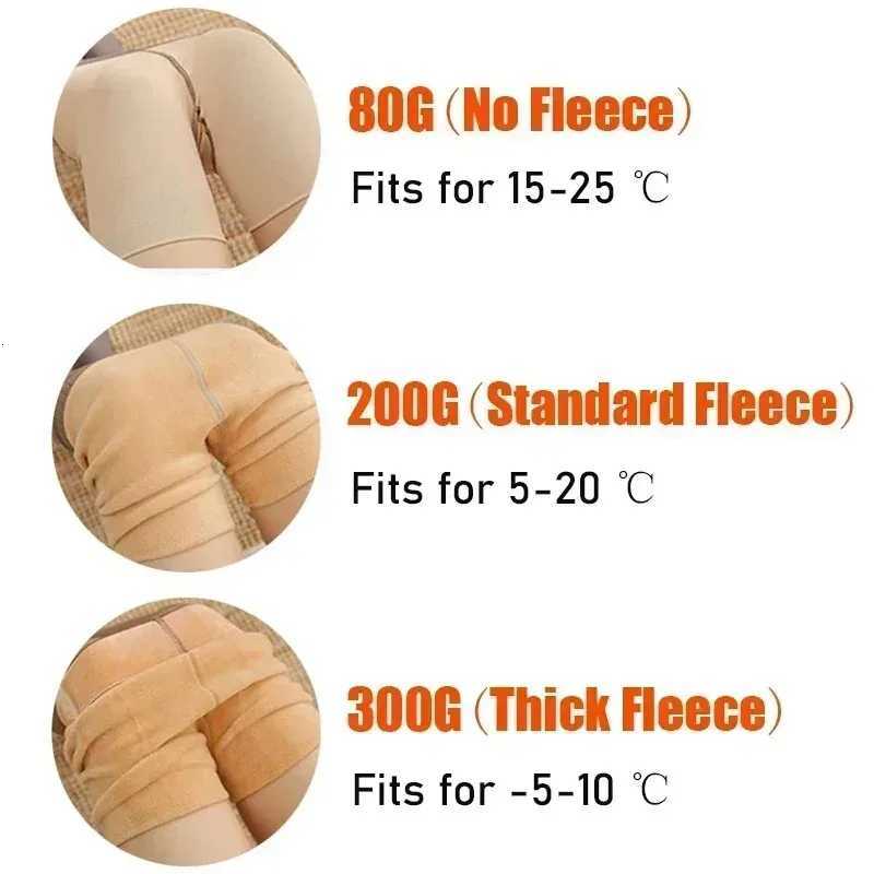 Lined Thermal Stockings Women Fleece Tights Warm Winter High Waist Sexy Translucent Black Pantyhose Thermal Legging Tights Women J260710 - view 7
