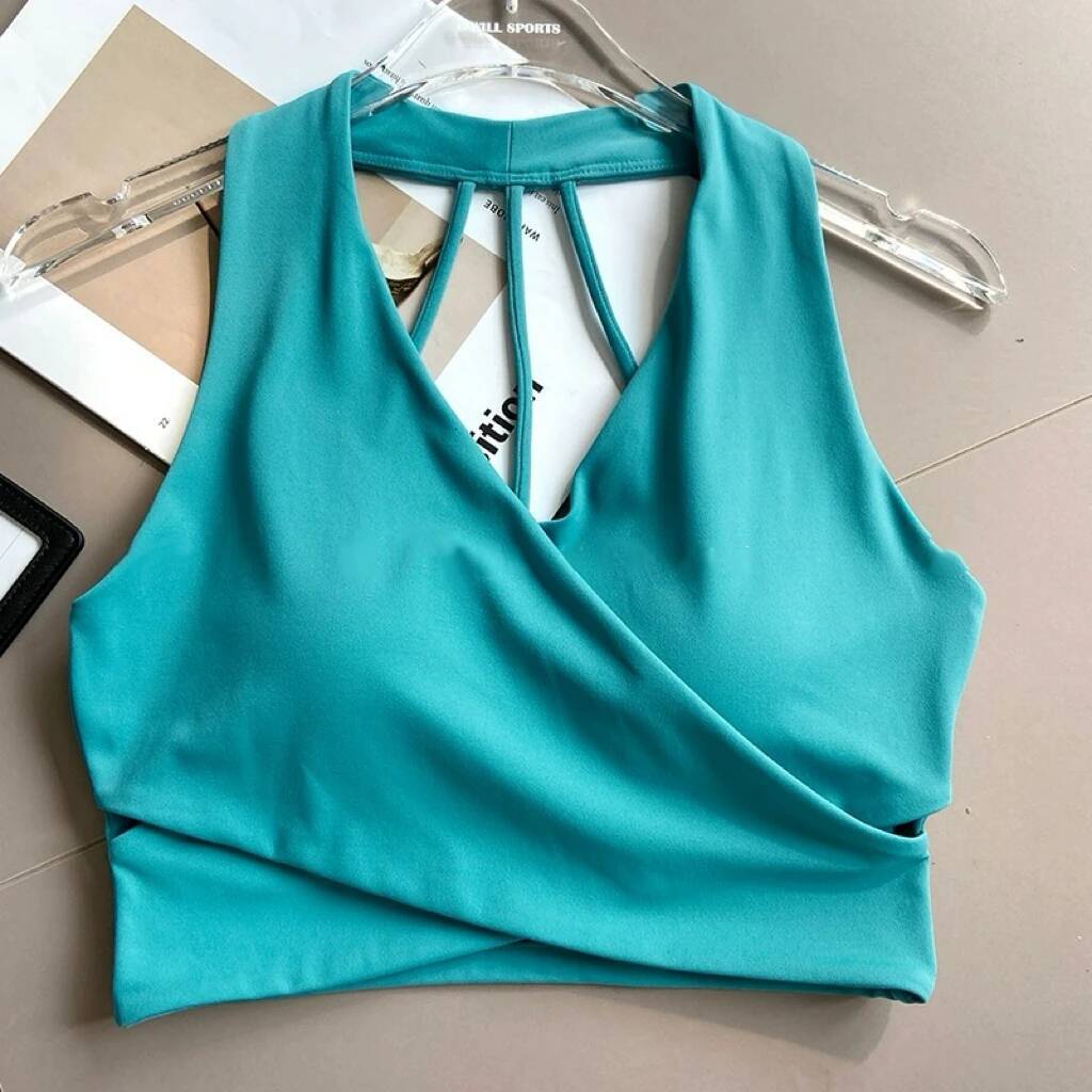 Women's Cross Sports Shock Resistant Gathered Sexy Gym Running Bra Summer Yoga Vest Outdoor Comfortable Fitness Wear 26Y0711 - view 5