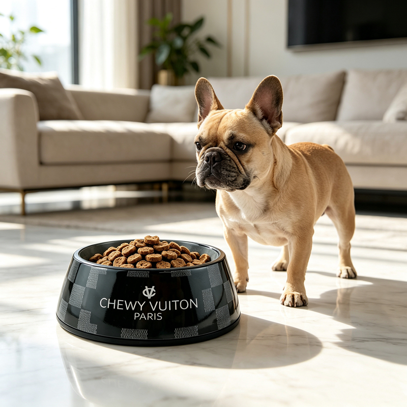 Designer Pet Bowl Luxury Chewy Vuiton Checkerboard Pet Bowl Mat set for Fur Babies Paw Babies Food Grade Melamine Dog Cat Bowl with Non Slip Base J36 - view 9