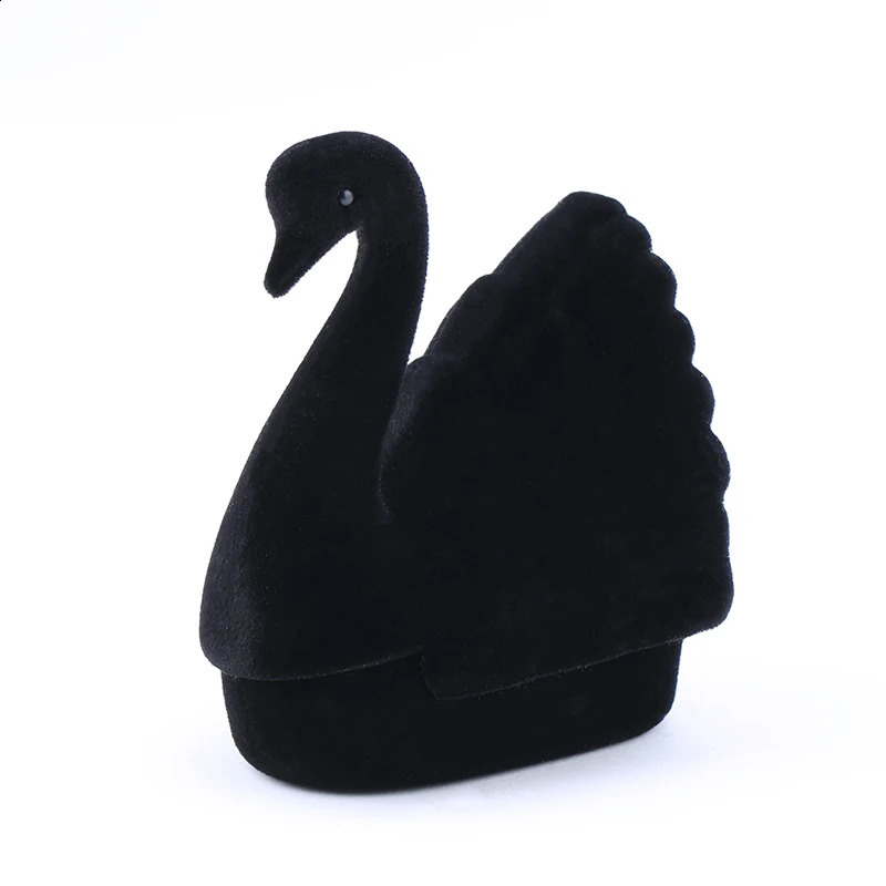 1Piece lovely swan Jewelry Box Velvet wedding Ring box Necklace Display Box swan Gift box Container Case for Jewelry Packaging 260711 - view 7