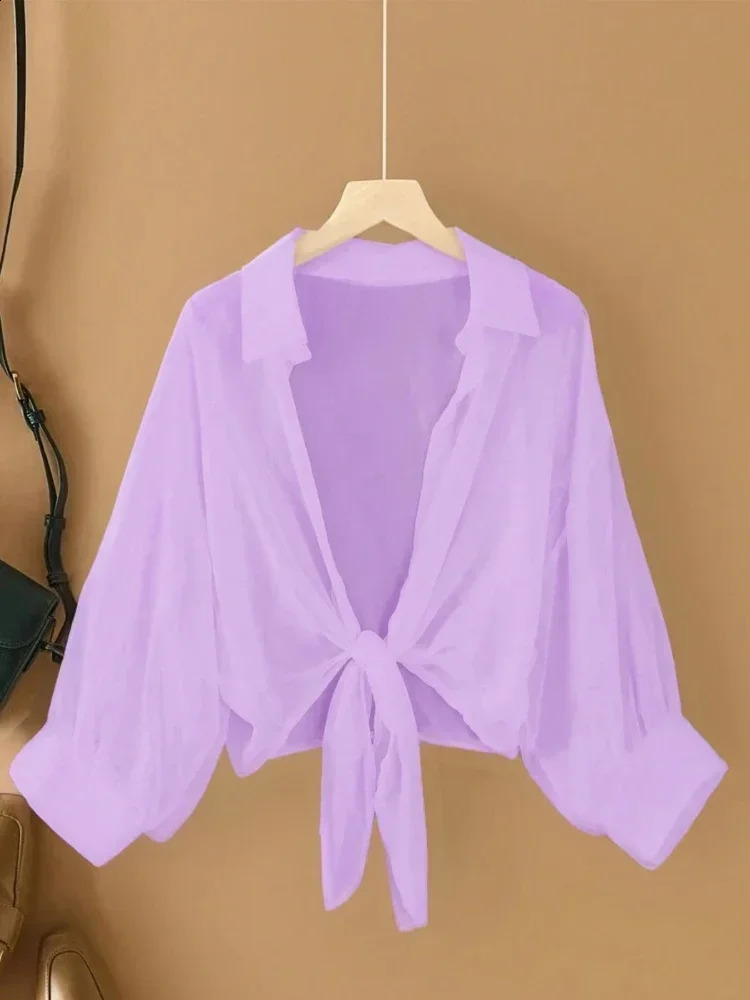 Plus Size Women Loose Casual Lightweight Shirts Long Sleeved Collared Tops Skinfriendly Elegant Clothing Fashion Blusa Feminina 260711banjia - view 3