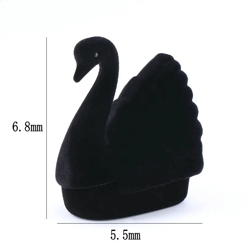 1Piece lovely swan Jewelry Box Velvet wedding Ring box Necklace Display Box swan Gift box Container Case for Jewelry Packaging 260711 - view 3