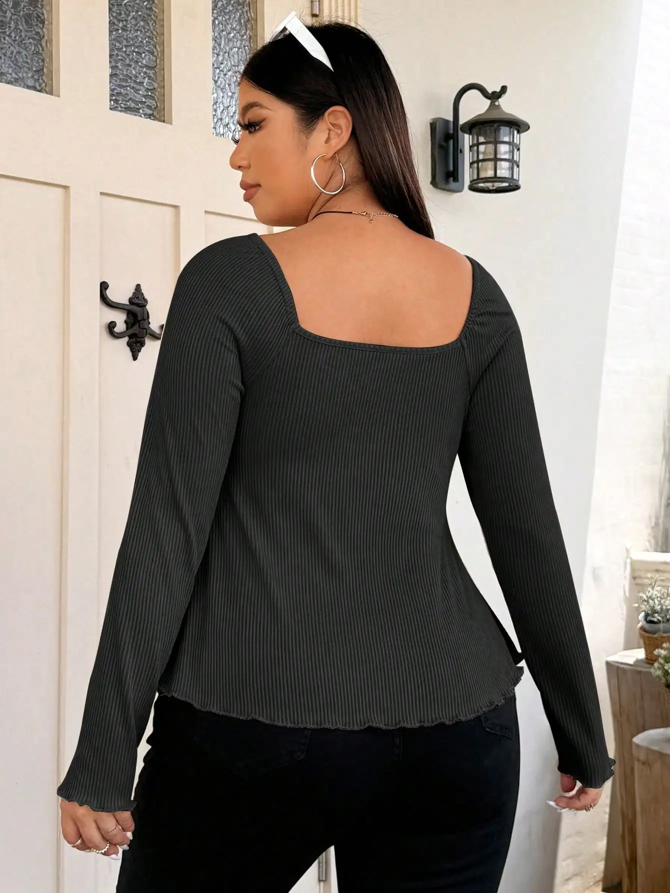 Elegant special fashion solid color womens autumn and winter warm plus size Tshirt 260711banjia - view 3