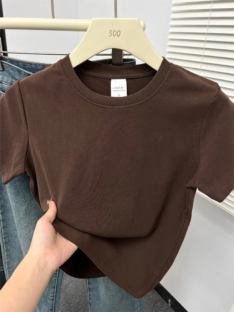 2026 Summer High Quality Casual Plus Size T Shirt Sexy Short Sleeved Sleeves Fashion Trend Solid Women Clothing Y2k Tops 260711banjia - view 4