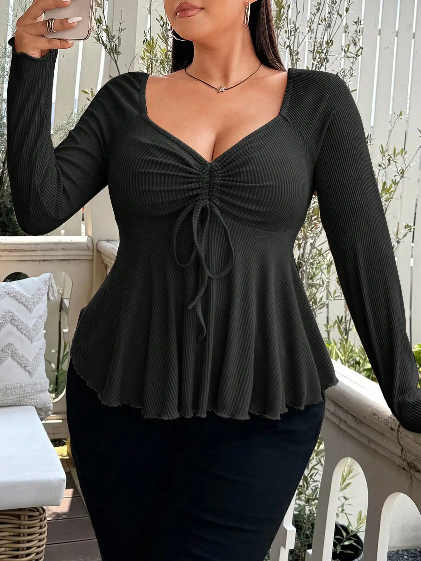 Elegant special fashion solid color womens autumn and winter warm plus size Tshirt 260711banjia - view 6
