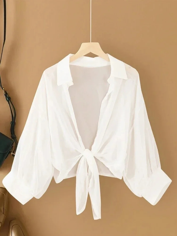 Plus Size Women Loose Casual Lightweight Shirts Long Sleeved Collared Tops Skinfriendly Elegant Clothing Fashion Blusa Feminina 260711banjia