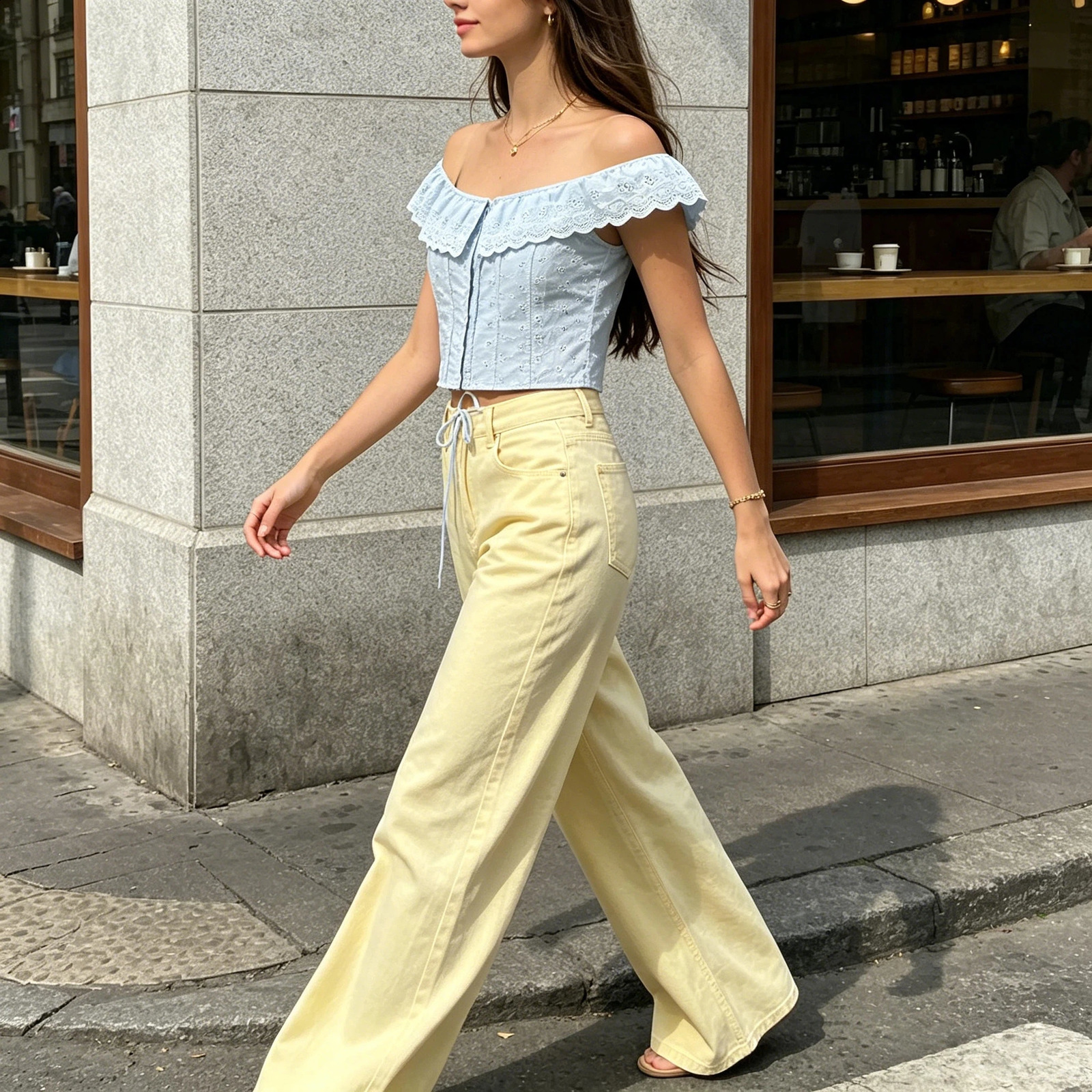Fashion Embroidered Top for Women Square Neck Ruffle Sleeve Casual Blouse Summer Trendy Sexy Elegant 2026 260711banjia