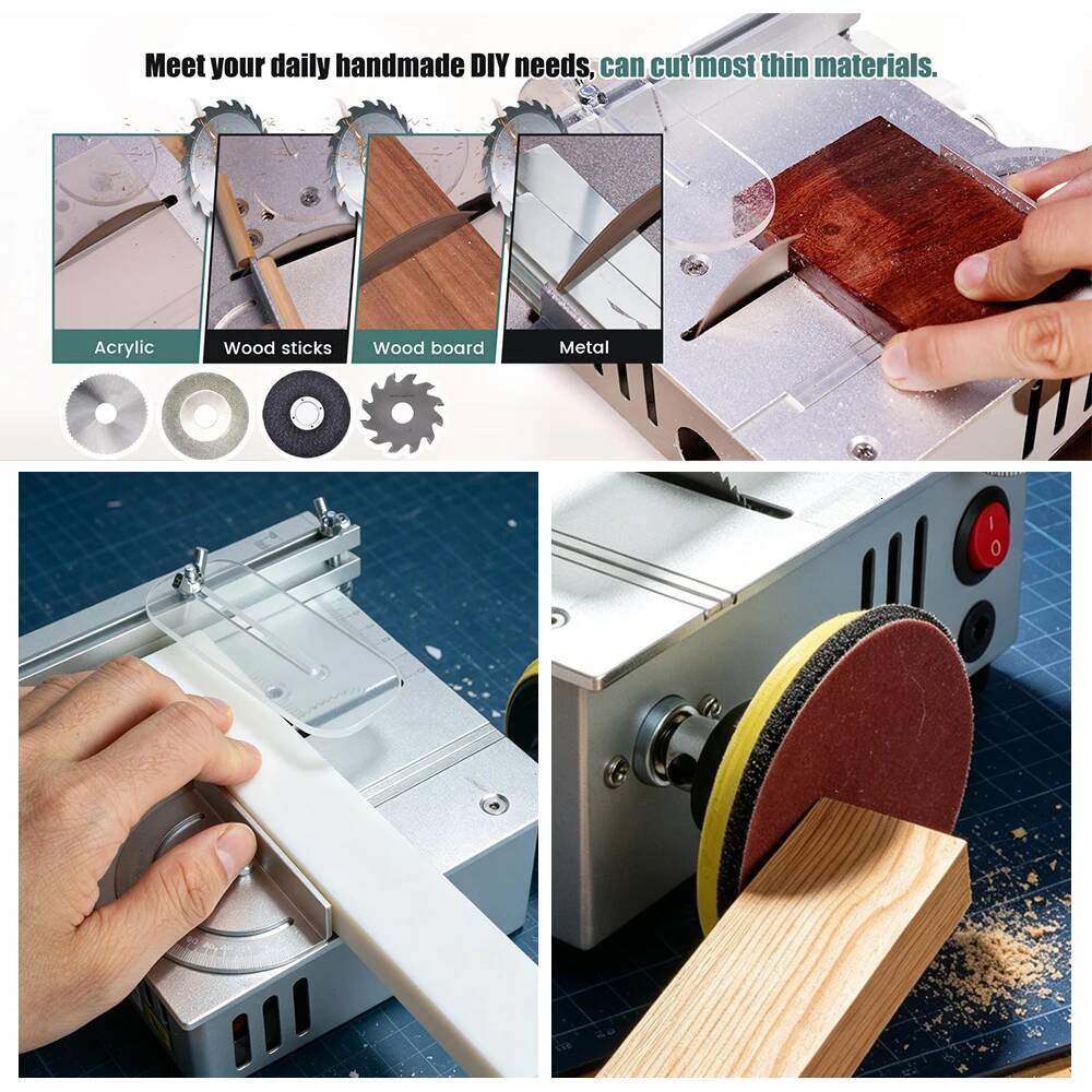 10000RPM Mini Table Saw Multifunctional DIY Cutting Machine with 15mm Max Thickness & 200mm Length for Woodworking deaa8 - view 7