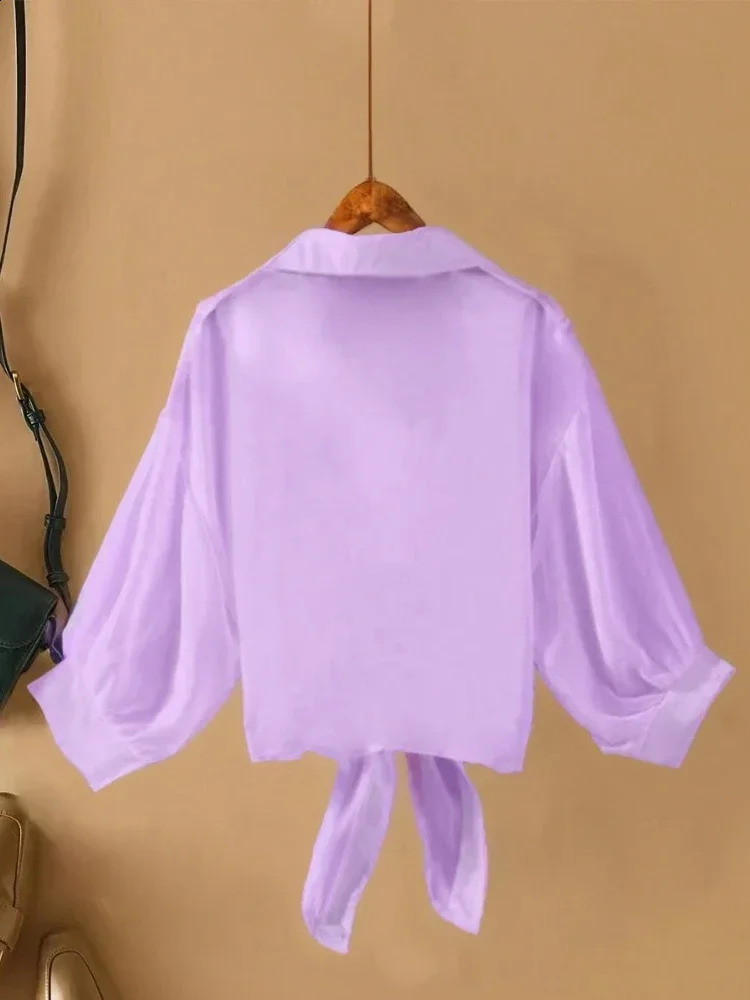 Plus Size Women Loose Casual Lightweight Shirts Long Sleeved Collared Tops Skinfriendly Elegant Clothing Fashion Blusa Feminina 260711banjia - view 6