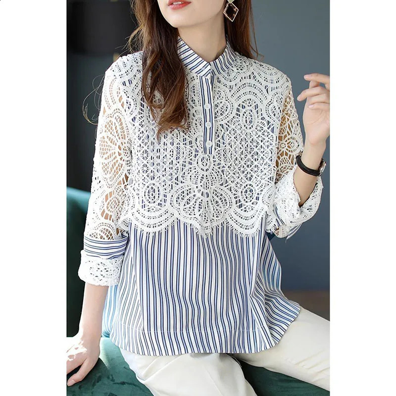 Fashion Color matching Twopiece polo neck Shirt Womens 2026 Korean Casual AllMatch Chic Loose Blouse Female Top 260711banjia