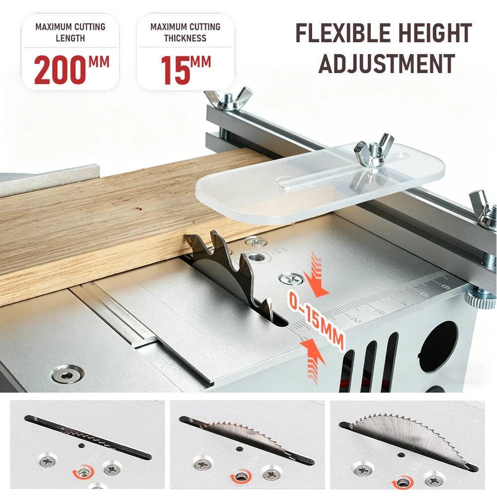 10000RPM Mini Table Saw Multifunctional DIY Cutting Machine with 15mm Max Thickness & 200mm Length for Woodworking deaa8 - view 5
