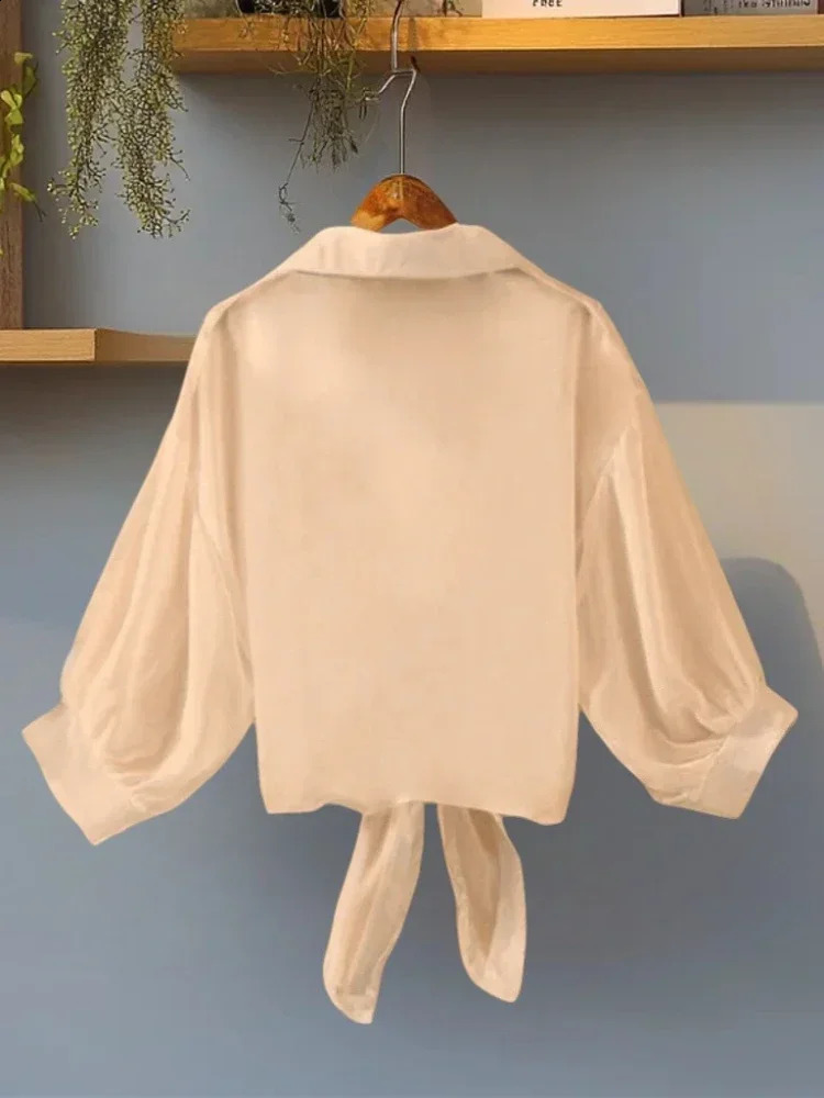 Plus Size Women Loose Casual Lightweight Shirts Long Sleeved Collared Tops Skinfriendly Elegant Clothing Fashion Blusa Feminina 260711banjia - view 7