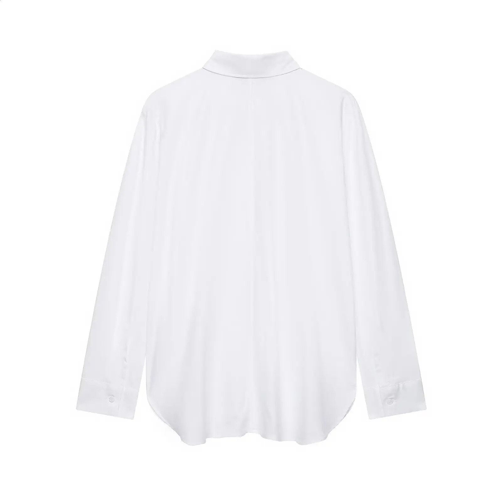 Autumn Knot Buckle Decoration White Shirt Causal Single Breasted Loose Full Sleeve Black Blouse Lady Chic Tops 260711banjia - view 7