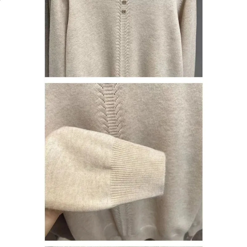 Autumn and Winter Half Turtleneck Bottoming Sweater Womens Loose Solid Color Pullover Top 260711banjia