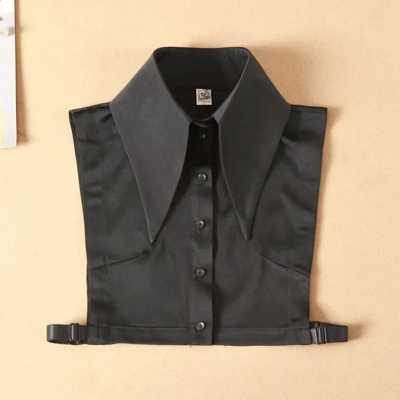 Collar Detachable Half Shirt Pionted Long Lapel Button Crop Blouse Top Autumn Winter Flase Kit Faux 260711banjia