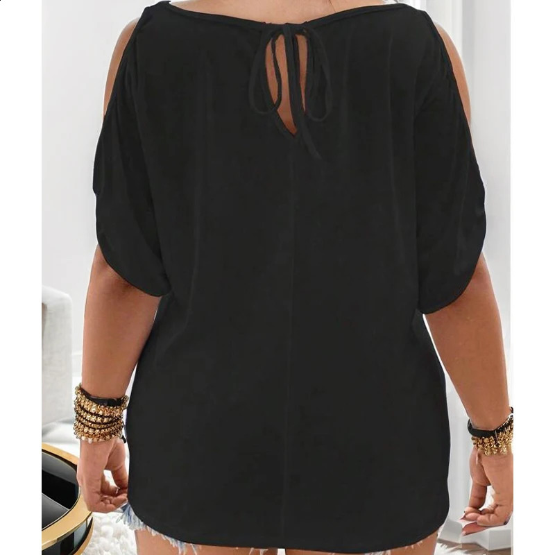 Pullover loose casual strapless solid color womens tshirt 260711banjia - view 6
