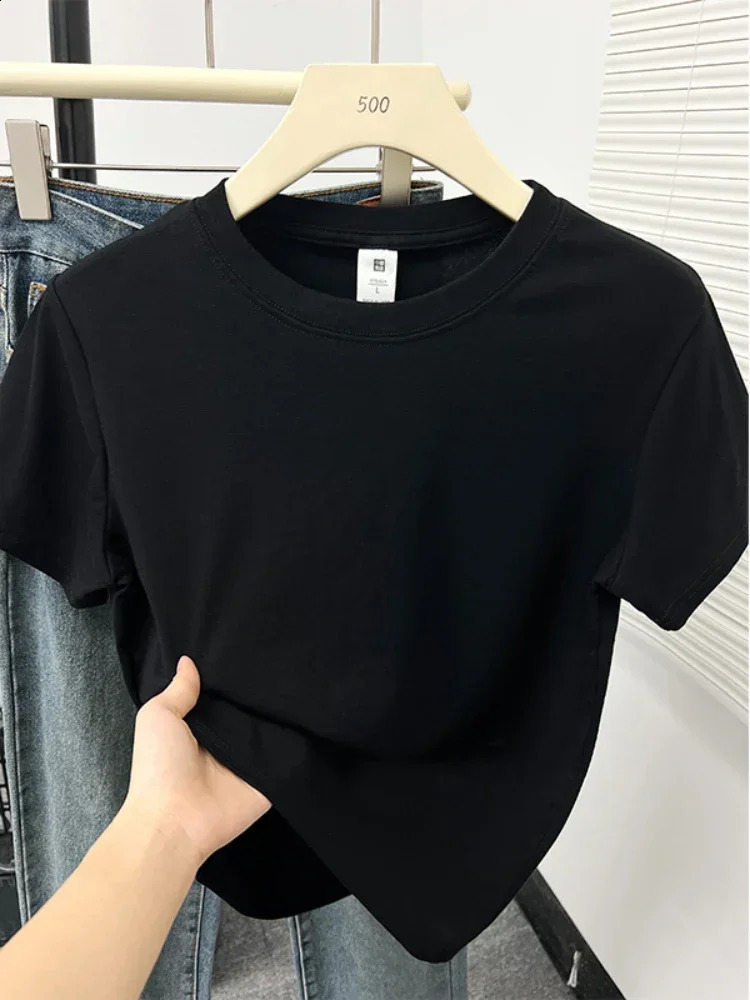 2026 Summer High Quality Casual Plus Size T Shirt Sexy Short Sleeved Sleeves Fashion Trend Solid Women Clothing Y2k Tops 260711banjia - view 5
