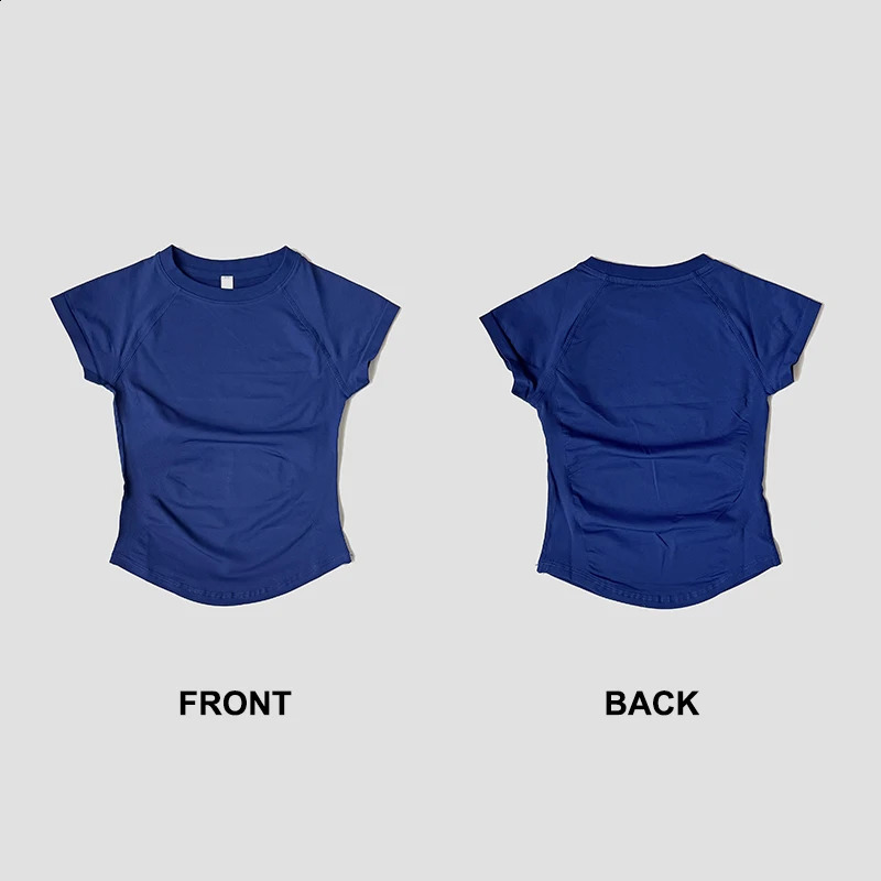 WAREBALL Fitness Seamless Crop Top Sports T Shirt Women Gym Wear Yoga Short Sleeve Elastic Round Neck Running Workout Tee 260711banjia