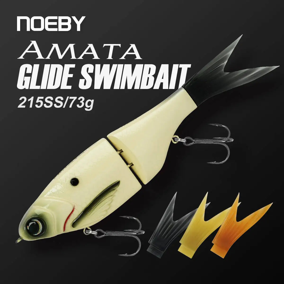 Noeby Amata Glide Swimbait Lure 215mm 73g Slow Sinking Silicone Wobblers for Pike Bass Shad Glide Swimbait Fishing Lures 260710