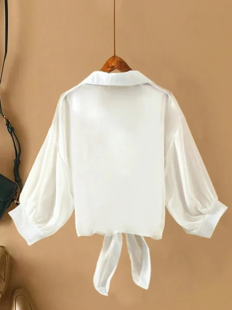Plus Size Women Loose Casual Lightweight Shirts Long Sleeved Collared Tops Skinfriendly Elegant Clothing Fashion Blusa Feminina 260711banjia - view 5