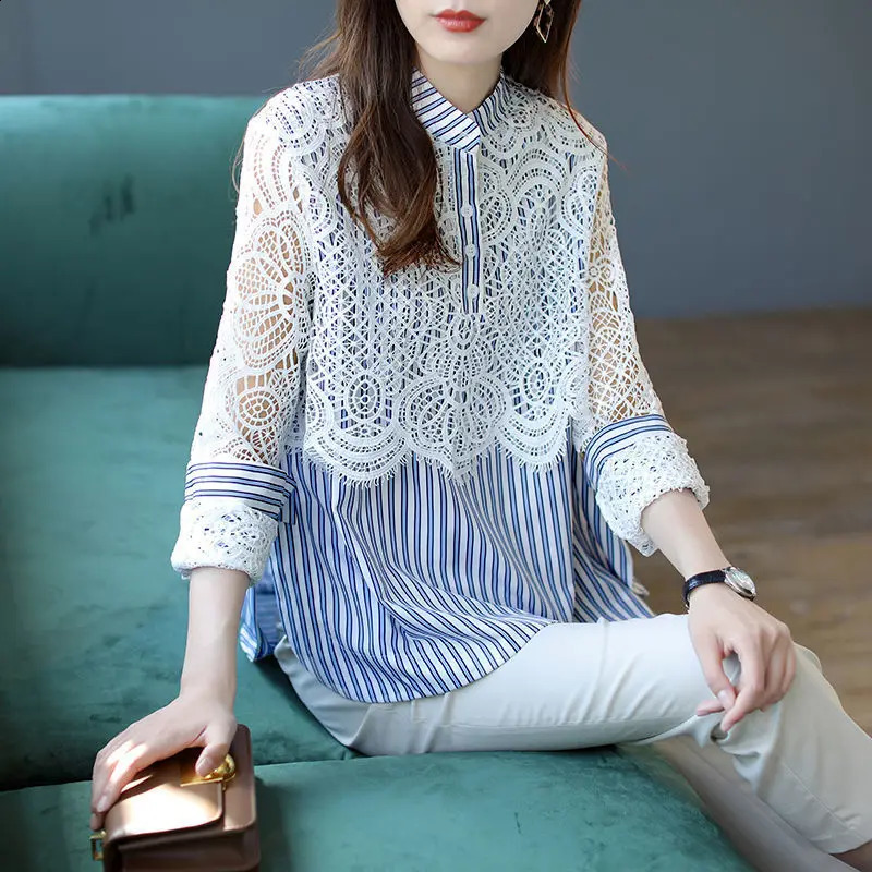 Fashion Color matching Twopiece polo neck Shirt Womens 2026 Korean Casual AllMatch Chic Loose Blouse Female Top 260711banjia