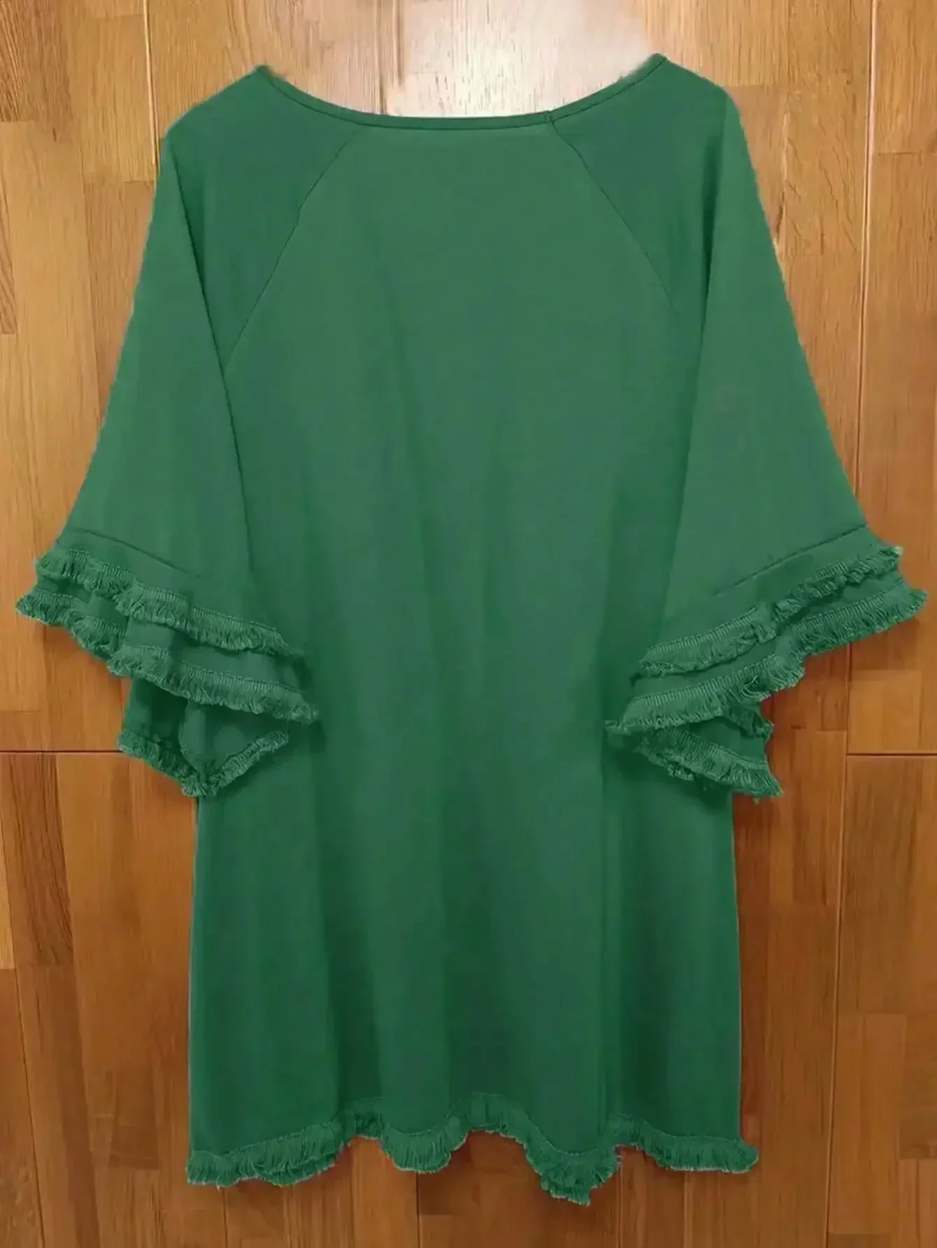 Plus Size Women Summer Solid Color Round Neck Half Sleeve Tshirt Fashion Layered Leisure Holiday Tops 1XL5XL 260711banjia - view 5