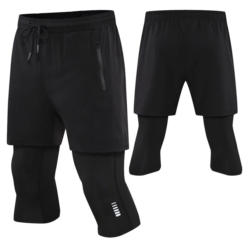 Men Run Trouser 2 In 1 Double Layer Pant Tight Two Piece Running Training Gym Sweatpant With Pockets Running Trousers 260711 - view 3