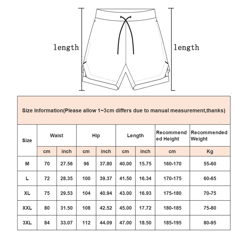 Mens Running Shorts 2 In 1 Fitness Sport Workout Training Shorts Breathable Quick Dry Double Layer Summer Beach Gym Shorts Men 260711 - view 7