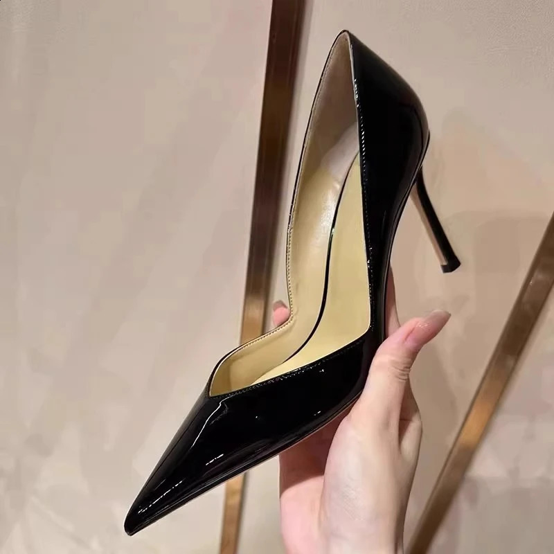 Womens Fall Thin Heel Shoes Fashion Pointy Toe Shallow Mouth Slip-off Anti-slip Wear-resistant High Heels 260722 - view 7