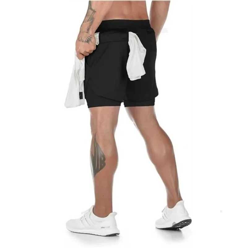 2-in-1 Running Summer Workout Shorts for Men Gym Performance Compression Shorts with Phone Pocket Towel Loop Athletic Activewear 260711 - view 5