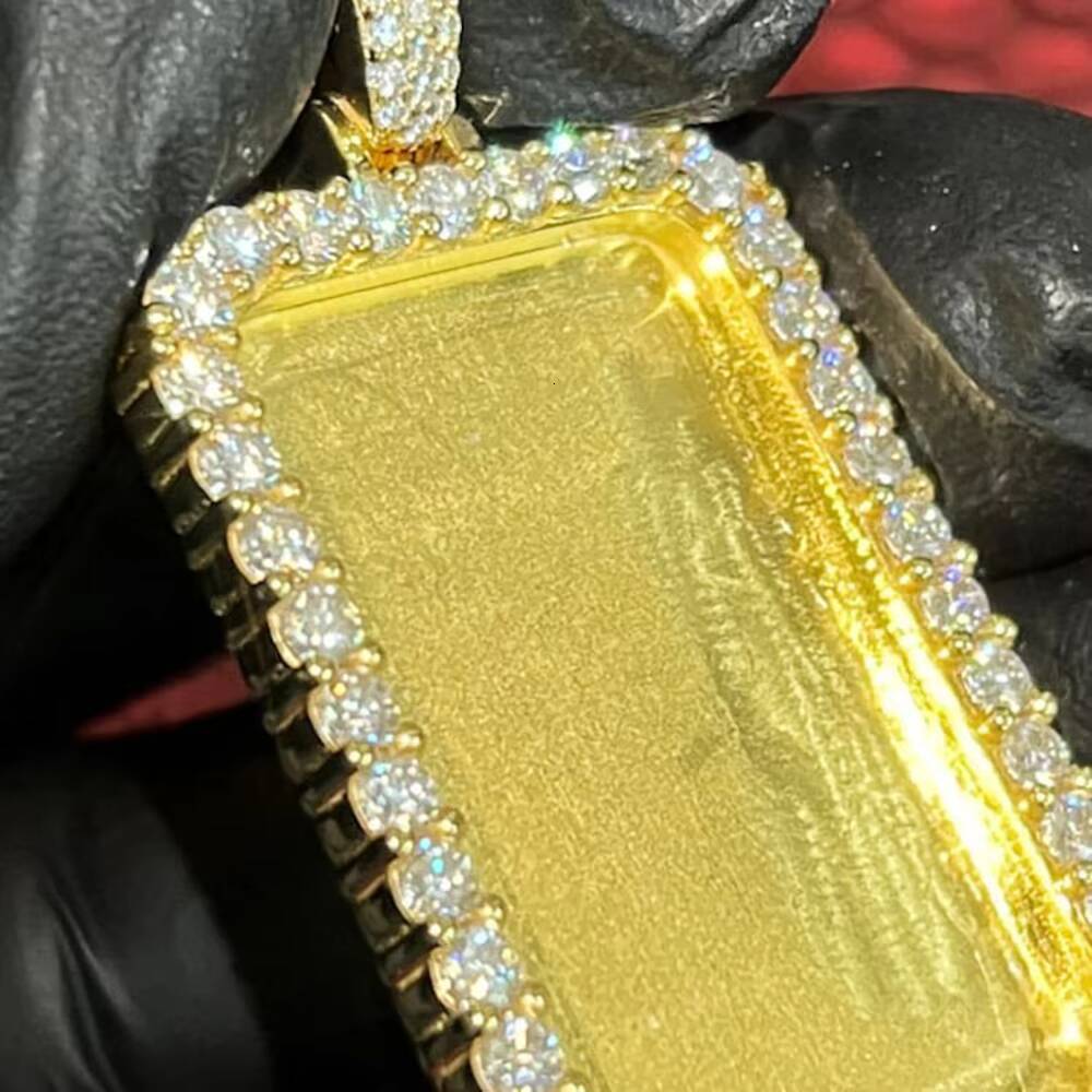 Custom Moissanite Memory Pendant VVS Diamond Iced Out Picture Charm Customize Photo Plated 10K Gold Hip Hop Jewelry - view 3