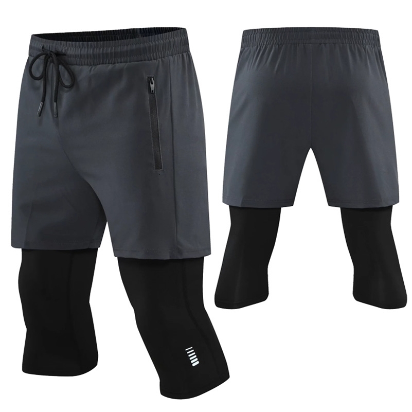 Men Run Trouser 2 In 1 Double Layer Pant Tight Two Piece Running Training Gym Sweatpant With Pockets Running Trousers 260711 - view 4