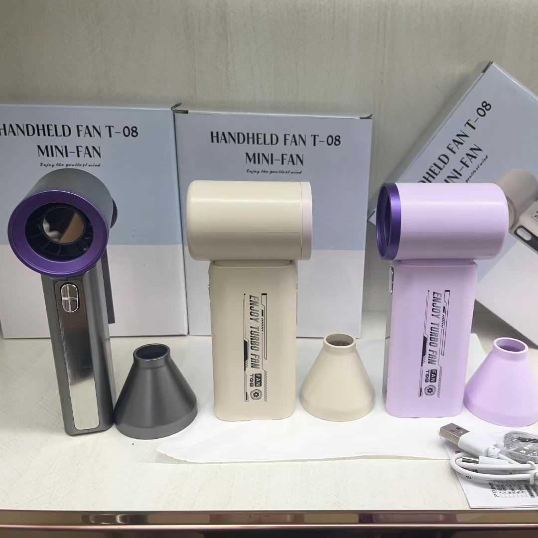 New T08 High-Speed Handheld Fan Portable Powerful Turbo Fan USB Rechargeable Digital Display Mini Wind Blower L260713EHYY - view 6