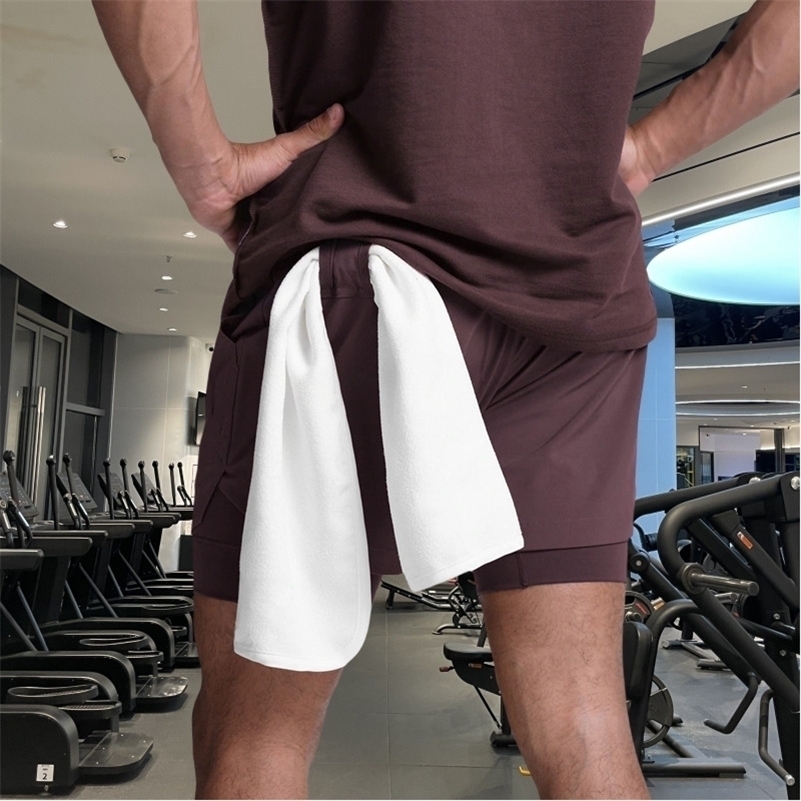 mens sports shorts 2 in 1 Running shorts mens double layer breathable fitness bodybuilding training Jogging Shorts 260711 - view 7