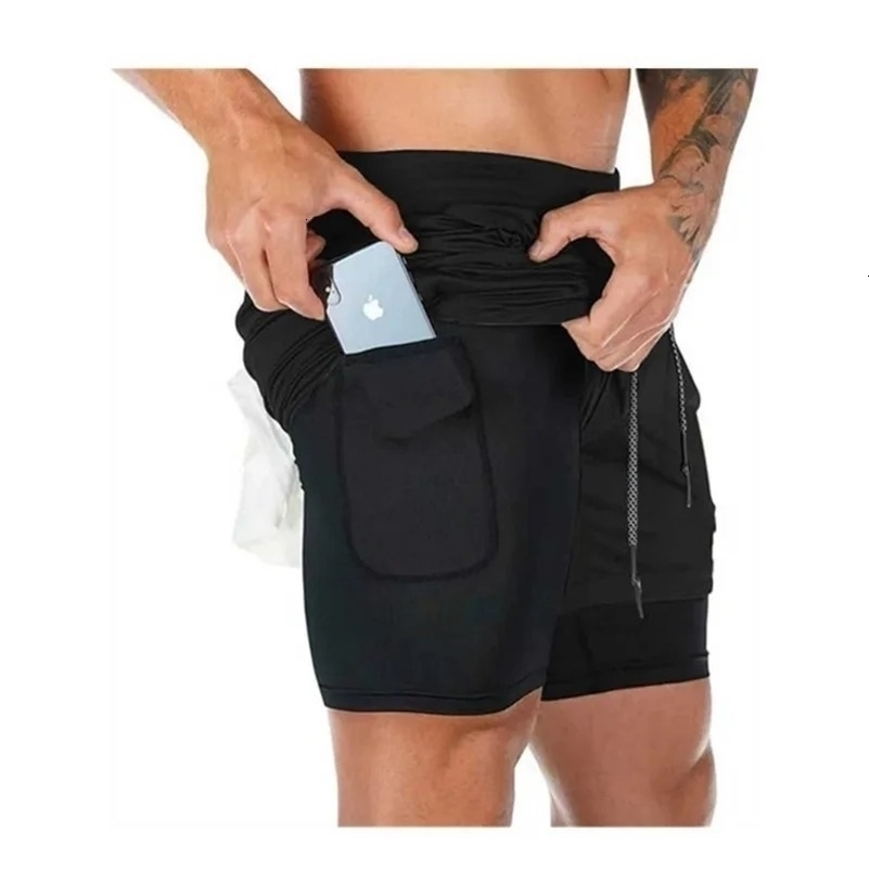 2-in-1 Running Summer Workout Shorts for Men Gym Performance Compression Shorts with Phone Pocket Towel Loop Athletic Activewear 260711 - view 7